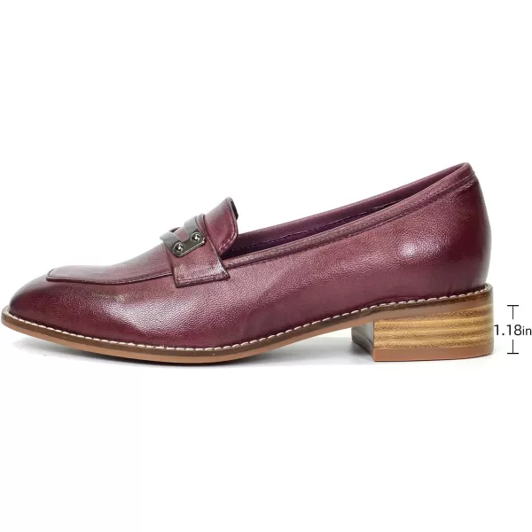 Mona flying Women's Leather Penny Loafer Casual Flat Shoes for Women Ladies