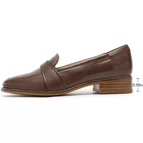Mona flying Women's Leather Penny Loafers Slip On Flats Office Ladies Casual Shoes