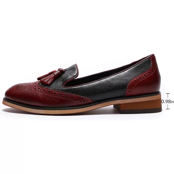 Mona flying Women's Leather Penny Loafers Slip On Flats Office Ladies Casual Shoes