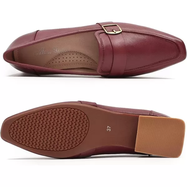 Mona flying Women's Leather Penny Loafers Slip On Flats Office Ladies Casual Shoes