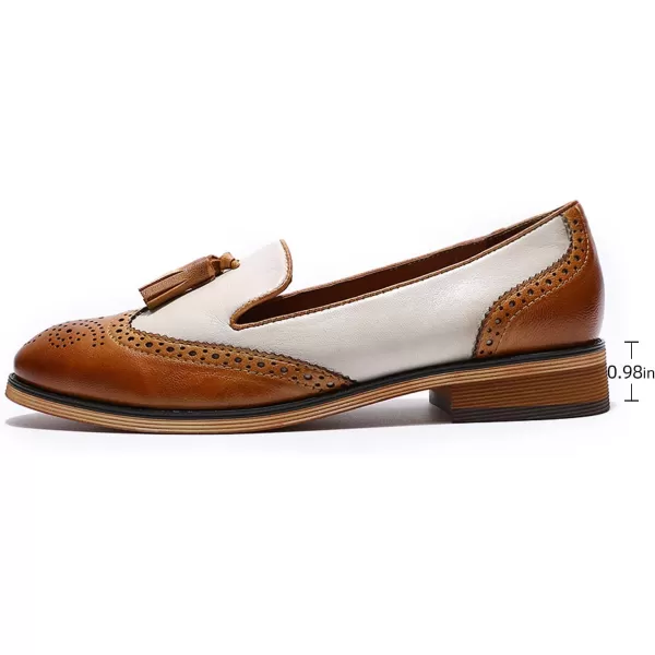 Mona flying Women's Leather Penny Loafers Slip On Flats Office Ladies Casual Shoes
