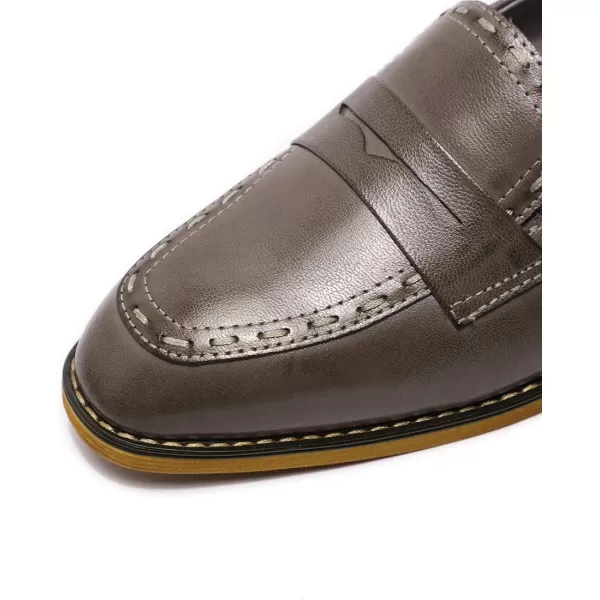 Mona flying Women's Leather Penny Loafers Slip On Flats Office Ladies Casual Shoes