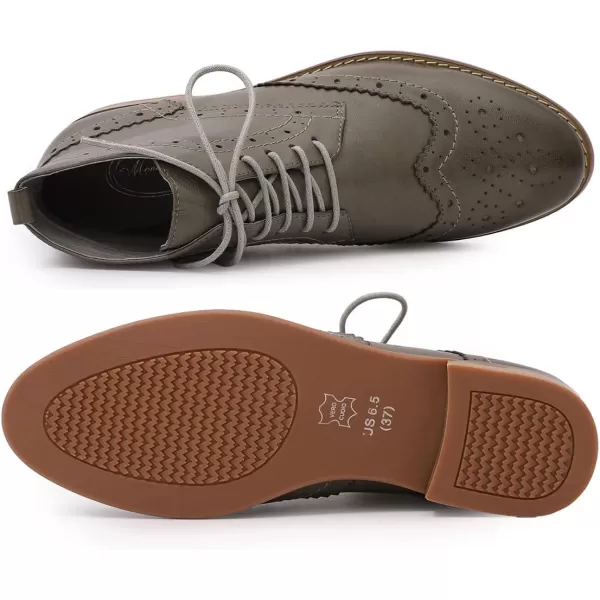 Mona flying Women's Leather Perforated Lace-up Oxfords Brogue Wingtip Derby Shoes for ladis Women