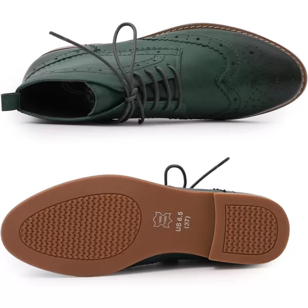 Mona flying Women's Leather Perforated Lace-up Oxfords Brogue Wingtip Derby Shoes for ladis Women