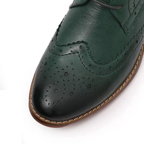 Mona flying Women's Leather Perforated Lace-up Oxfords Brogue Wingtip Derby Shoes for ladis Women