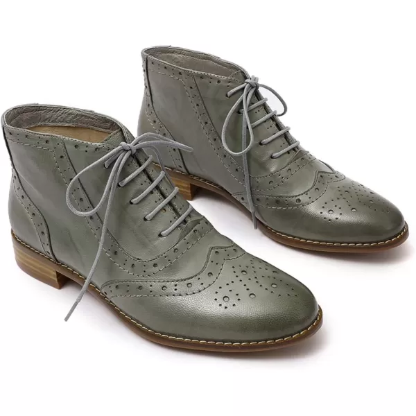Mona flying Women's Leather Perforated Lace-up Oxfords Brogue Wingtip Derby Shoes for ladis Women