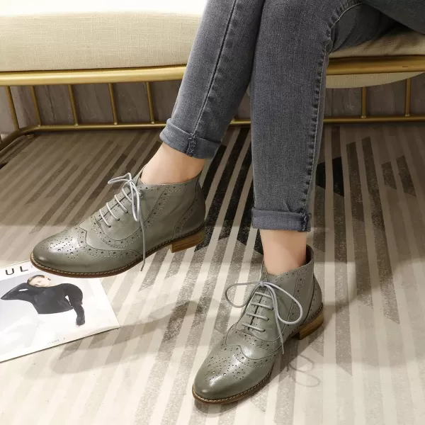 Mona flying Women's Leather Perforated Lace-up Oxfords Brogue Wingtip Derby Shoes for ladis Women