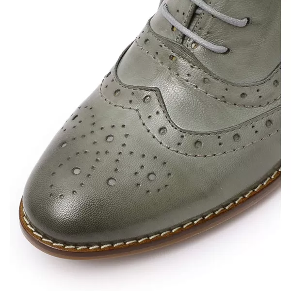 Mona flying Women's Leather Perforated Lace-up Oxfords Brogue Wingtip Derby Shoes for ladis Women