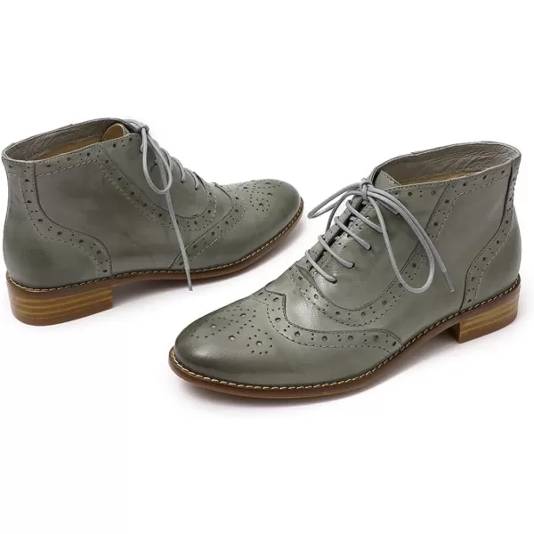 Mona flying Women's Leather Perforated Lace-up Oxfords Brogue Wingtip Derby Shoes for ladis Women