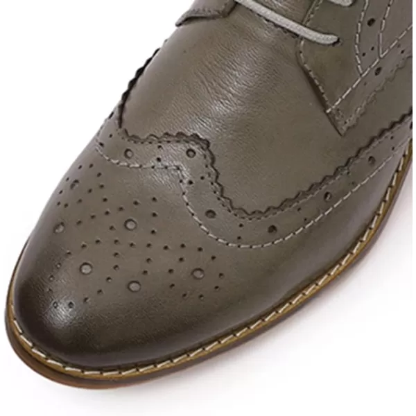 Mona flying Women's Leather Perforated Lace-up Oxfords Brogue Wingtip Derby Shoes for ladis Women