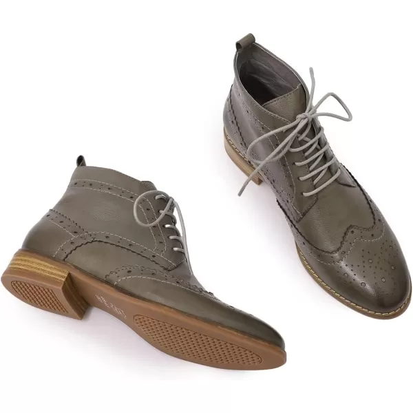 Mona flying Women's Leather Perforated Lace-up Oxfords Brogue Wingtip Derby Shoes for ladis Women