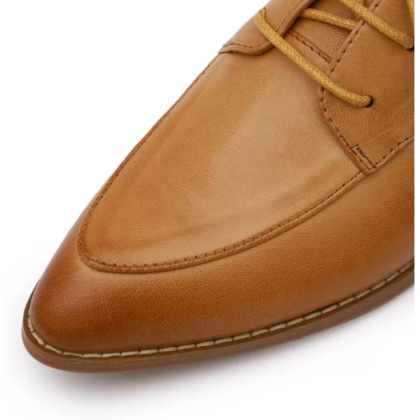 Mona flying Women's Pointed Toe Oxfords Derby Retro Lace up Leather Shoes for Ladies