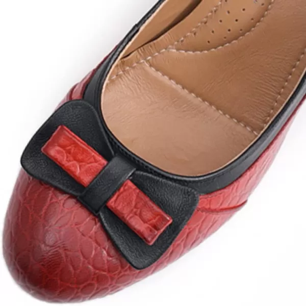 Mona flying Womens Retro Dress Pumps 7cm Chunky Heel Leather Dressy Shoes for Ladies