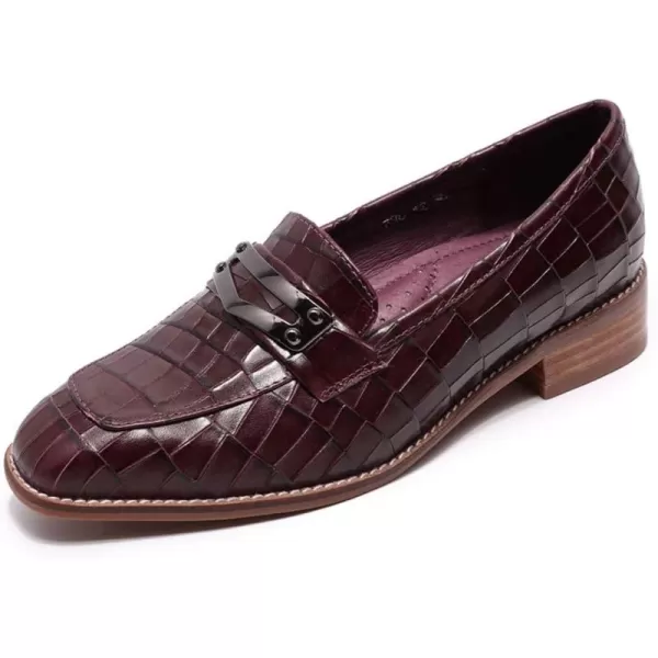 Mona flying Women's Leather Penny Loafer Casual Flat Shoes for Women Ladies