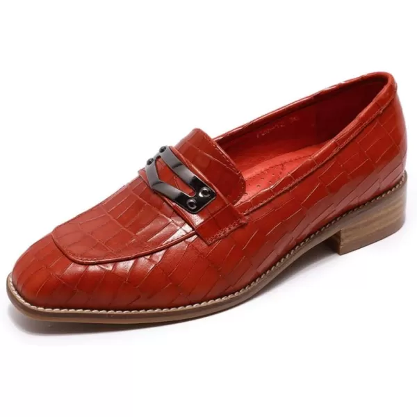 Mona flying Women's Leather Penny Loafer Casual Flat Shoes for Women Ladies