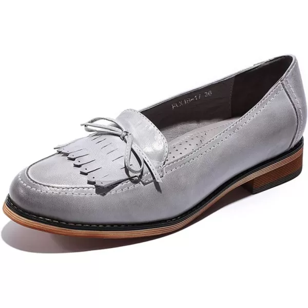 Mona flying Women's Leather Penny Loafer Casual Flat Shoes for Women Ladies