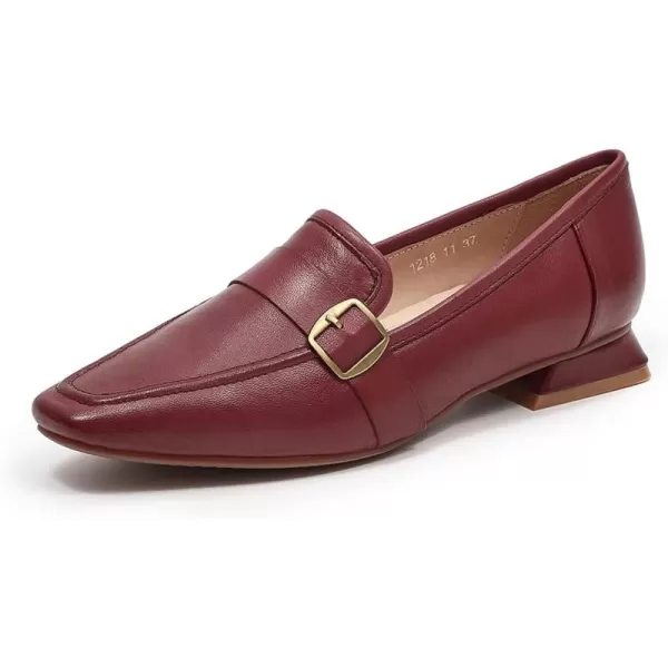 Mona flying Women's Leather Penny Loafers Slip On Flats Office Ladies Casual Shoes