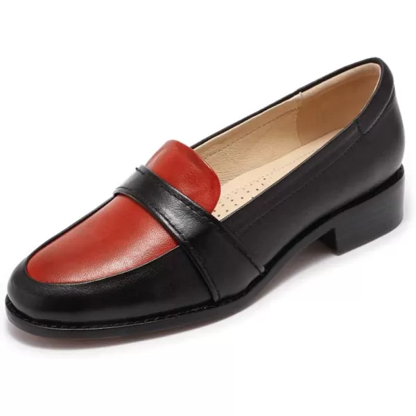 Mona flying Women's Leather Penny Loafers Slip On Flats Office Ladies Casual Shoes
