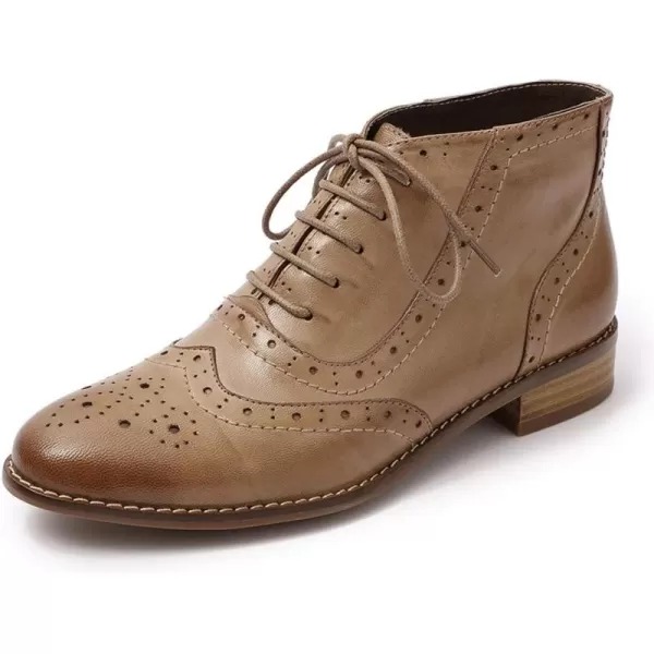 Mona flying Women's Leather Perforated Lace-up Oxfords Brogue Wingtip Derby Shoes for ladis Women