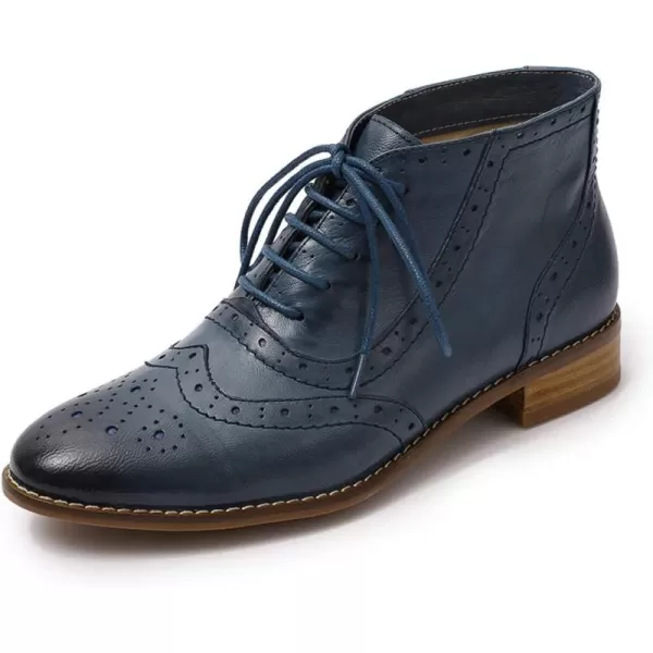 Mona flying Women's Leather Perforated Lace-up Oxfords Brogue Wingtip Derby Shoes for ladis Women
