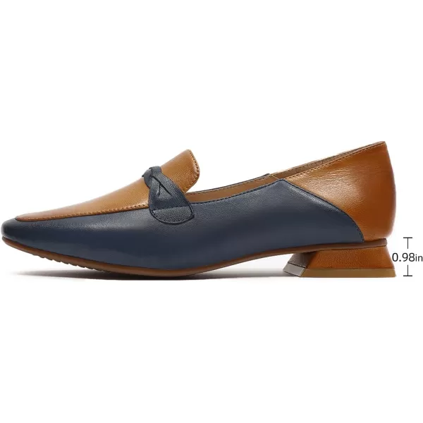 Mona flying Women's Leather Penny Loafer Casual Flat Shoes for Women Ladies