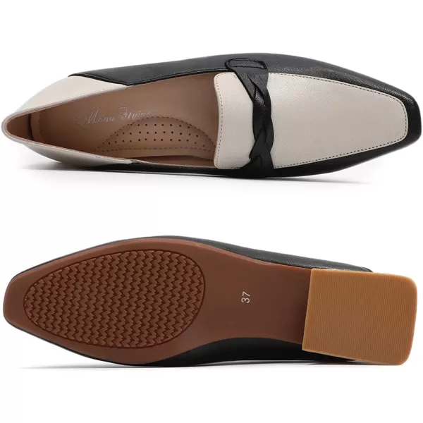 Mona flying Women's Leather Penny Loafer Casual Flat Shoes for Women Ladies