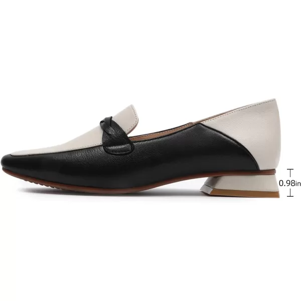 Mona flying Women's Leather Penny Loafer Casual Flat Shoes for Women Ladies