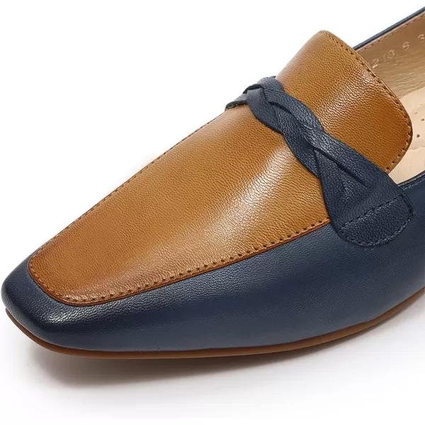 Mona flying Women's Leather Penny Loafer Casual Flat Shoes for Women Ladies