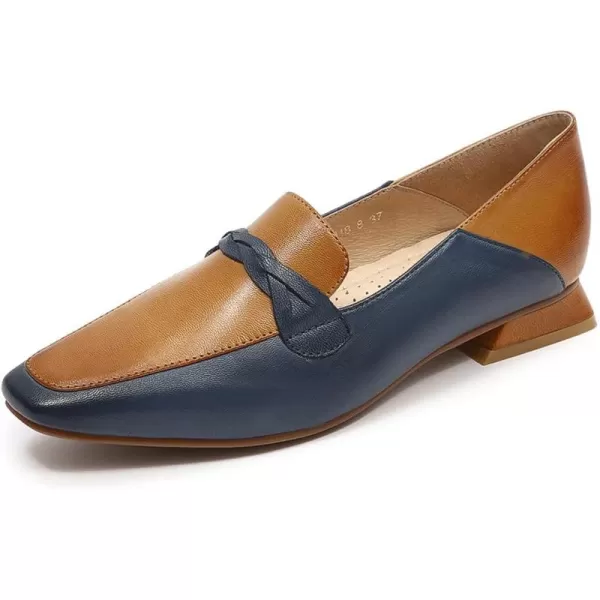 Mona flying Women's Leather Penny Loafer Casual Flat Shoes for Women Ladies