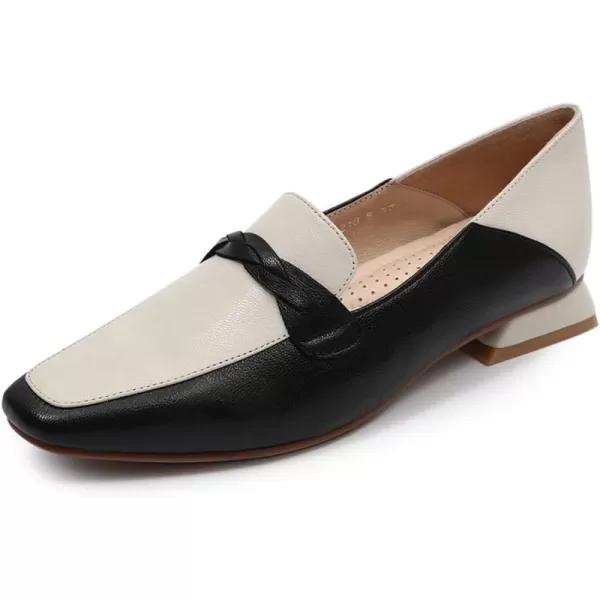 Mona flying Women's Leather Penny Loafer Casual Flat Shoes for Women Ladies