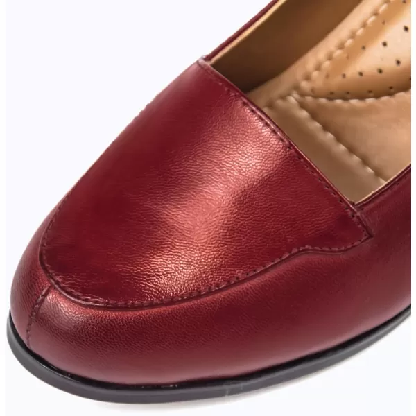 Mona flying Womens 8cm High Heel Dress Pumps Court Shoes Round Toe Leather Dressy Shoes for Ladies
