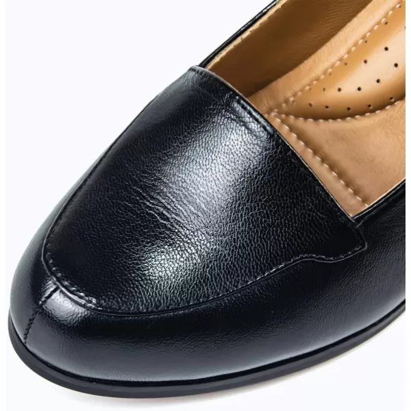 Mona flying Womens 8cm High Heel Dress Pumps Court Shoes Round Toe Leather Dressy Shoes for Ladies