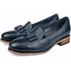 imageMona flying Womens Leather Bow Penny Loafer Business Casual Slip on Flat Office Work Shoes for LadiesBlue