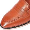 imageMona flying Womens Leather Penny Loafers Slip On Flats Office Ladies Casual ShoesWine