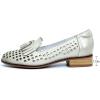imageMona flying Womens Leather Tassel Loafers Slip On Flats Office Ladies Casual ShoesGrey White