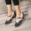 imageMona flying Womens Leather Wingtip Oxford Mary Jane Loafer Casual Flat T Strap Shoes for LadiesBlueoff White