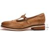 imageMona flying Womens Leather Wingtip Oxford Mary Jane Loafer Casual Flat T Strap Shoes for LadiesLight Brown