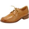 imageMona flying Womens Classic Leather Derby Oxfords Round Toe Lace up Flat Office Work Shoes for LadiesBrown
