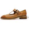 imageMona flying Womens Classic Wingtip Oxfords Mary Jane T Strap Flat Leather Shoes for LadiesBrown