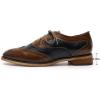 imageMona flying Womens Perforated Oxfords Wingtip Brogue Lace up Leather Flat Office Work Shoes for LadiesCoffee Blue