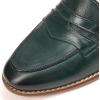 imageMona flying Womens Comfort Leather Round Toe Penny Loafers Dress Casual Slip On Flats Ladies Office Work ShoesDark Green