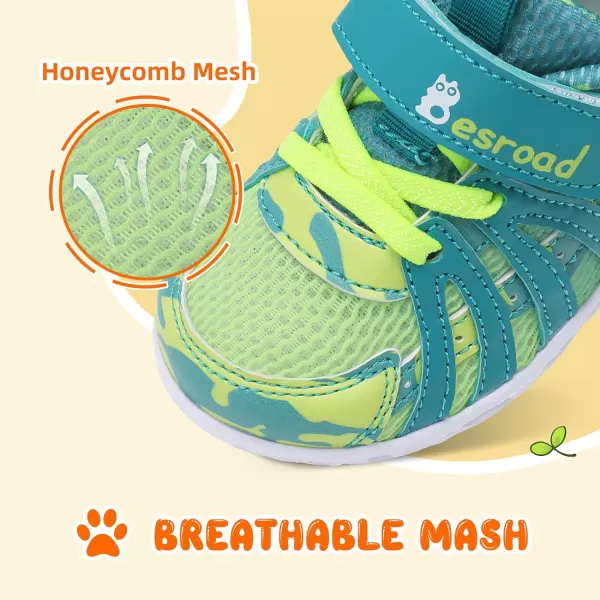 Besroad Toddler Shoes Boys Girls Barefoot Sneakers Kids Breathable Walking Shoes Lightweight Strap Anti-Slip Sole Tennis Shoes