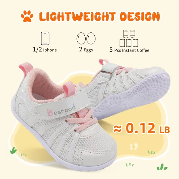 Besroad Toddler Shoes Boys Girls Barefoot Sneakers Kids Breathable Walking Shoes Lightweight Strap Anti-Slip Sole Tennis Shoes