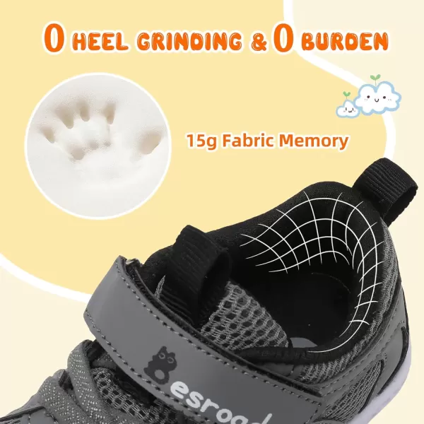 Besroad Toddler Shoes Boys Girls Barefoot Sneakers Kids Breathable Walking Shoes Lightweight Strap Anti-Slip Sole Tennis Shoes