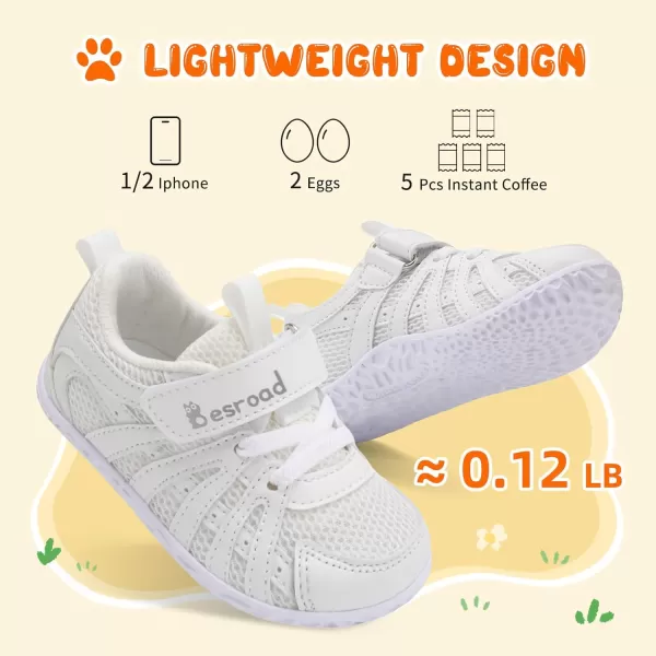 Besroad Toddler Shoes Boys Girls Barefoot Sneakers Kids Breathable Walking Shoes Lightweight Strap Anti-Slip Sole Tennis Shoes