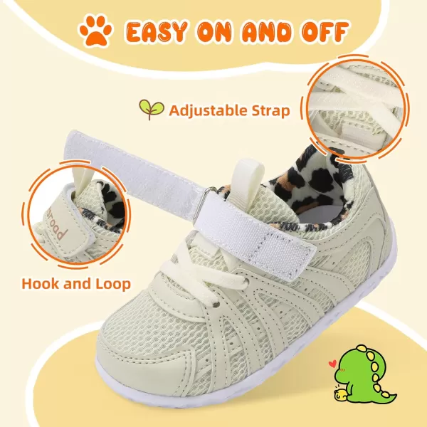 Besroad Toddler Shoes Boys Girls Barefoot Sneakers Kids Breathable Walking Shoes Lightweight Strap Anti-Slip Sole Tennis Shoes