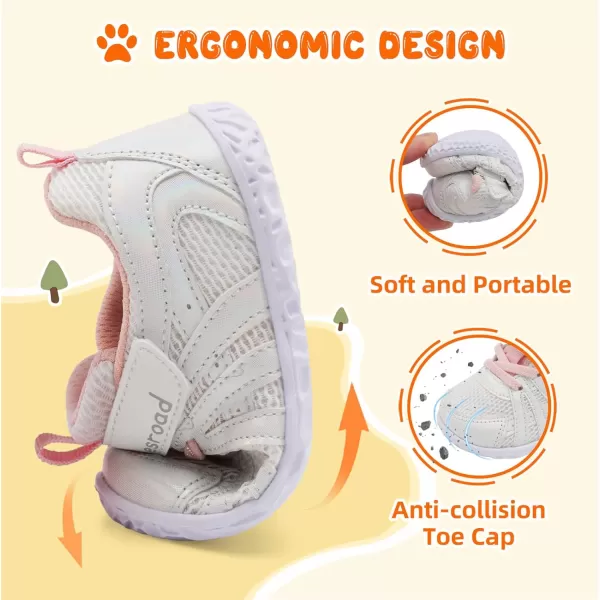 Besroad Toddler Shoes Boys Girls Barefoot Sneakers Kids Breathable Walking Shoes Lightweight Strap Anti-Slip Sole Tennis Shoes