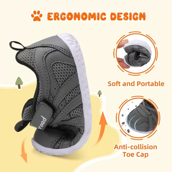 Besroad Toddler Shoes Boys Girls Barefoot Sneakers Kids Breathable Walking Shoes Lightweight Strap Anti-Slip Sole Tennis Shoes