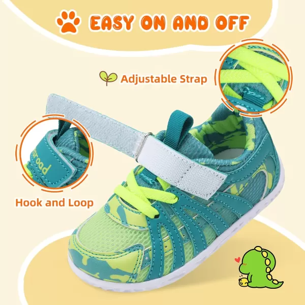 Besroad Toddler Shoes Boys Girls Barefoot Sneakers Kids Breathable Walking Shoes Lightweight Strap Anti-Slip Sole Tennis Shoes