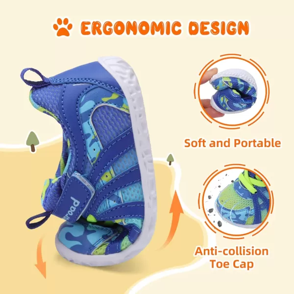 Besroad Toddler Shoes Boys Girls Barefoot Sneakers Kids Breathable Walking Shoes Lightweight Strap Anti-Slip Sole Tennis Shoes